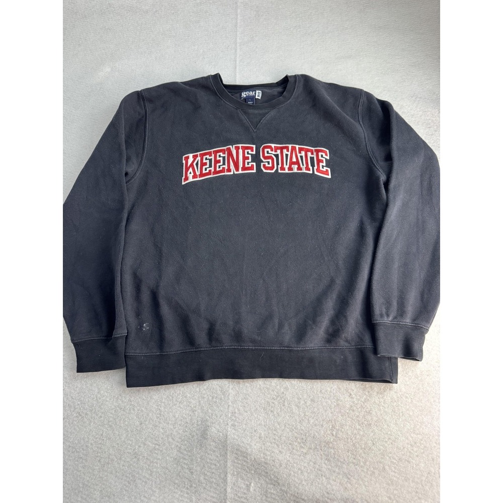 Keene State‎ Sweatshirt Mens Large Black Crewneck Gear For Sports Fleece College